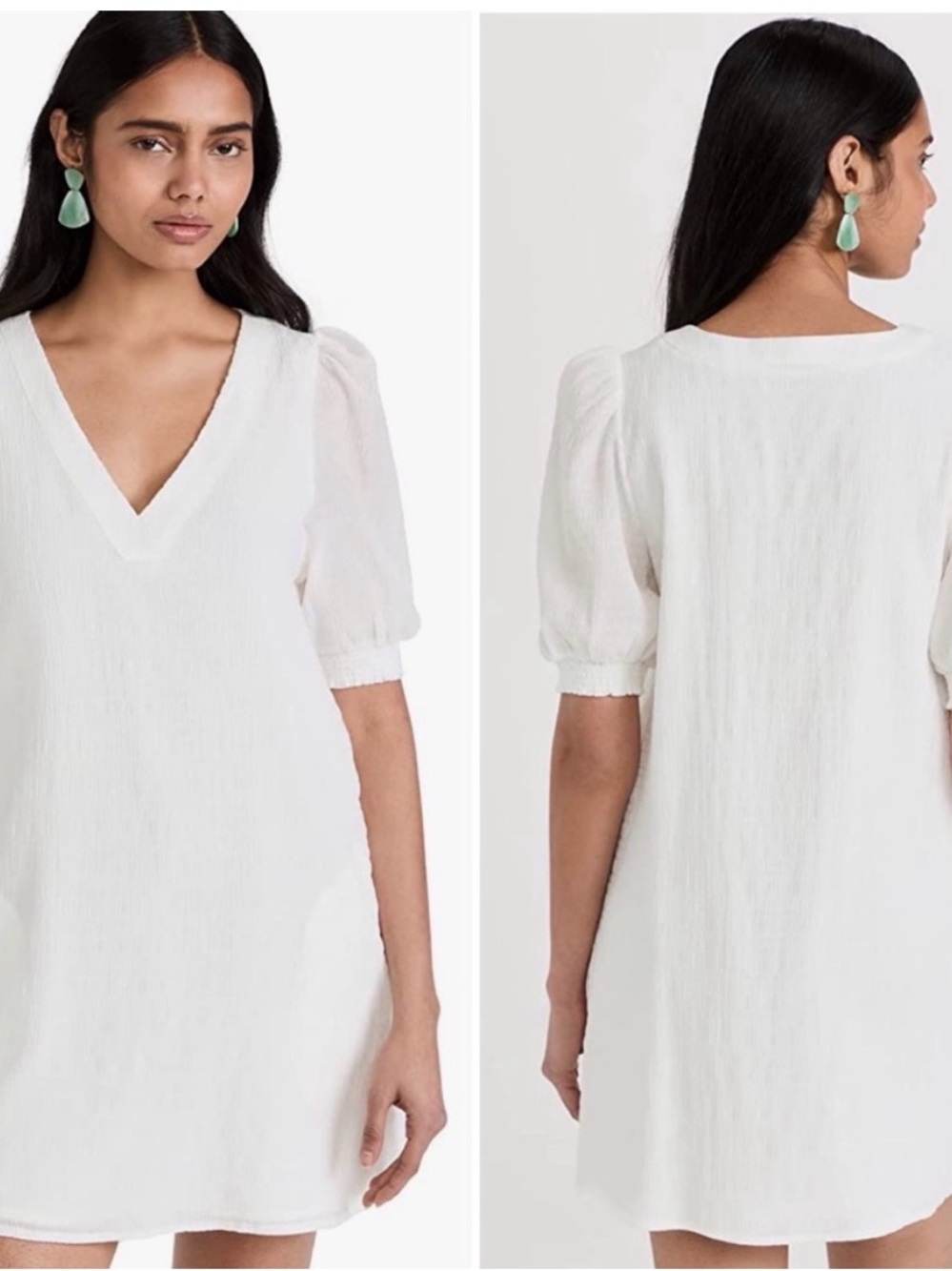 BB Dakota White V-Neck Mini Dress